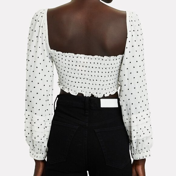 NWT Solid & Striped Remy Polka Dot Crop Top - Picture 4 of 15